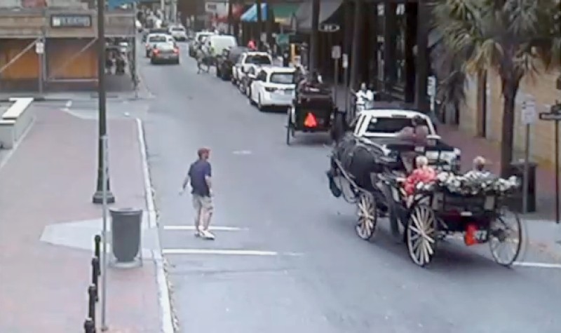 A screen grab from the surveillance video of the April 14 incident
