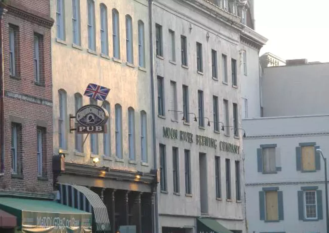 Churchill's exterior in downtown Savannah