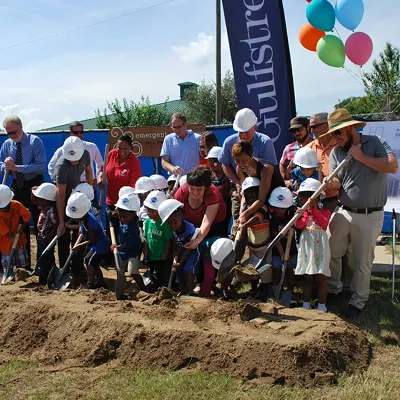Image: 'Garden Shade House' breaks ground at W. Broad YMCA