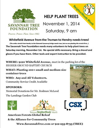 Help Savannah Tree Foundation Plant Trees