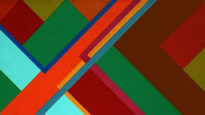 Image: "Moving off the Grid" Acrylic Abstractions in Color & Line by Stephen Darr
