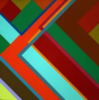 Image: "Moving off the Grid" Acrylic Abstractions in Color & Line by Stephen Darr