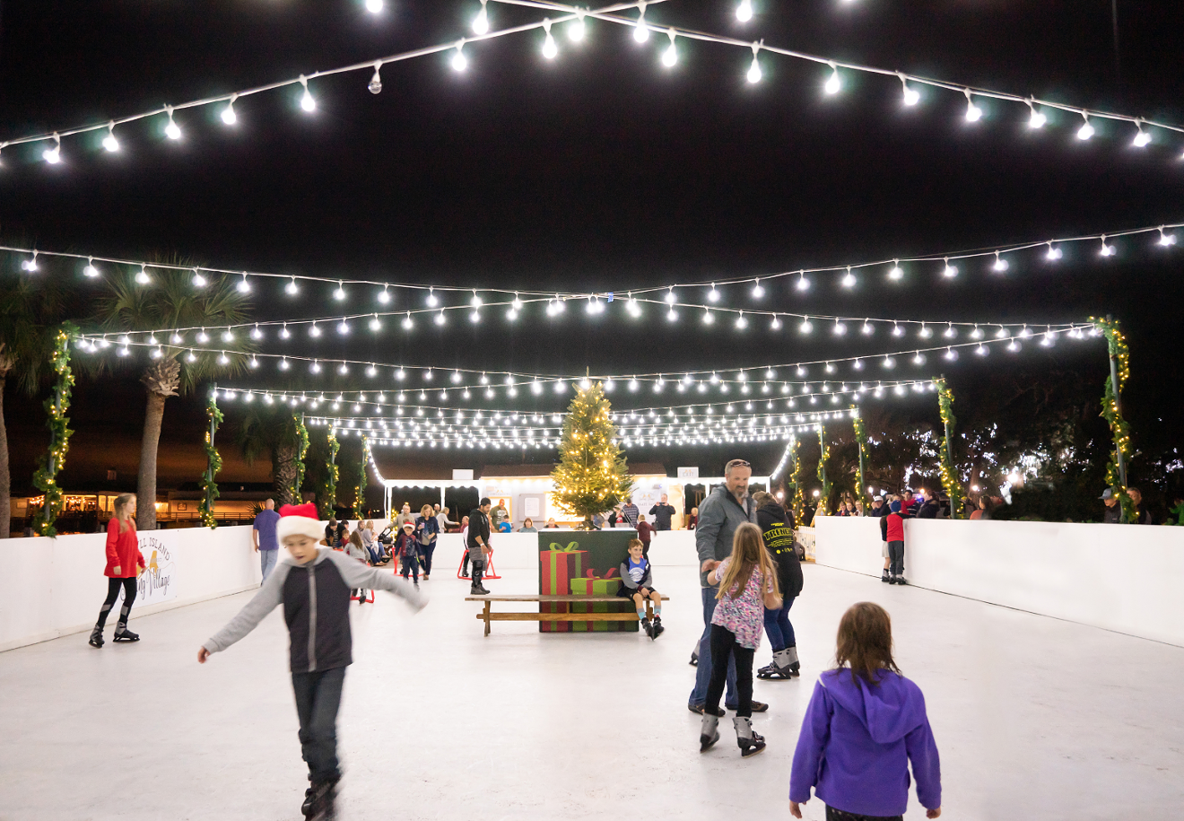 Located in the picturesque Historic District, the Jekyll Island Skating Village features a synthetic ice rink and real ice skates.