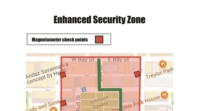Large 'Enhanced Security Zone' set for Pence visit; includes multiple checkpoints for entry