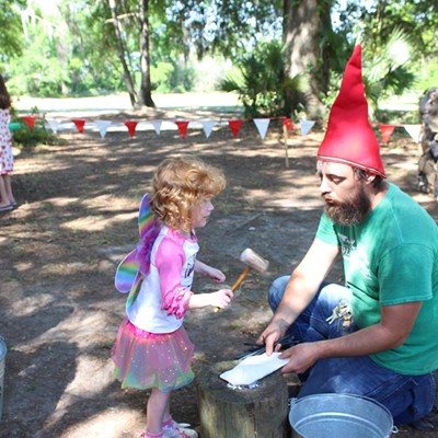 Gnome helping little fairy with her rock!