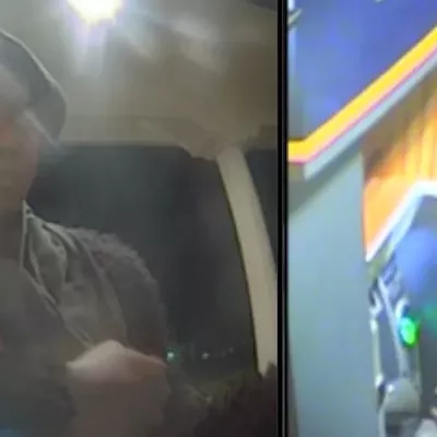 Image: Footage shows woman who fired shots into an ATM