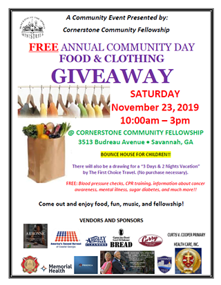 Image: Annual Community Day Food & Clothing Giveaway