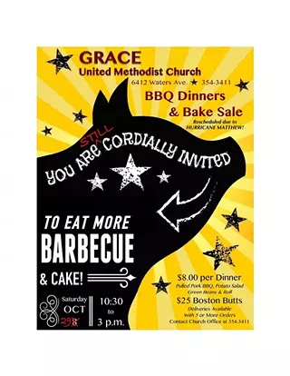 Image: Grace UMC Fall BBQ & Bake Sale - RESCHEDULED!
