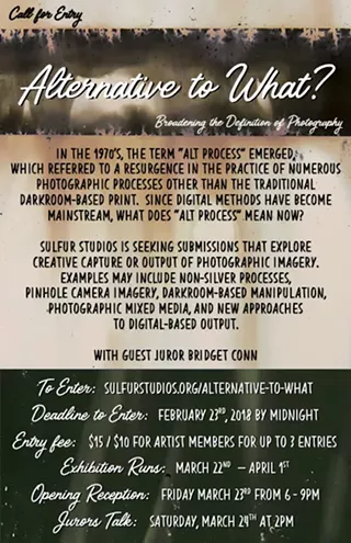 Image: Call for Entry for "Alternative to What? Broadening the Definition of Photography"