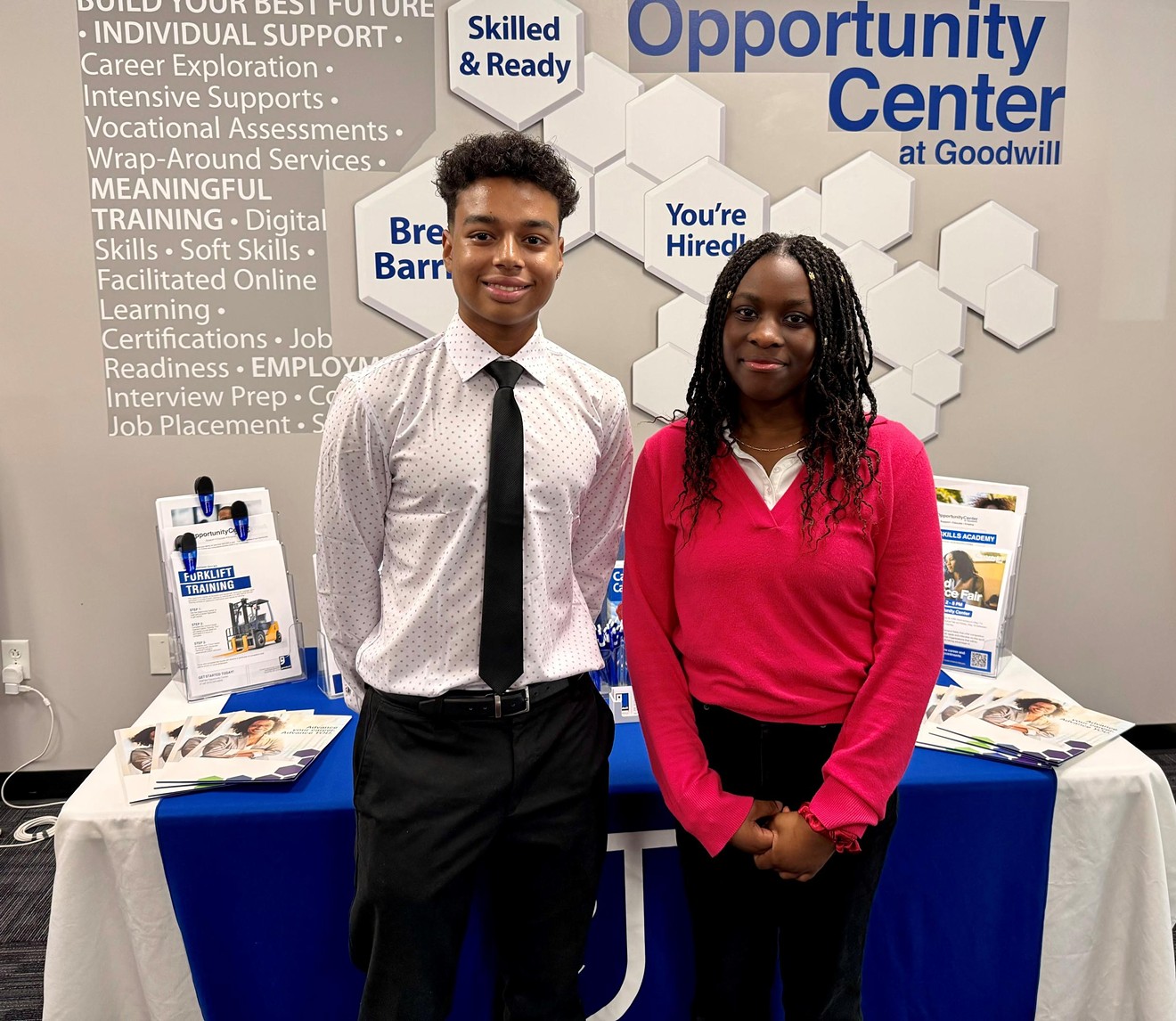 Rising high school seniors Keylan Collins (left) and Faith Agbehonou (right) were named the 2024 Bank of America Savannah Student Leaders.