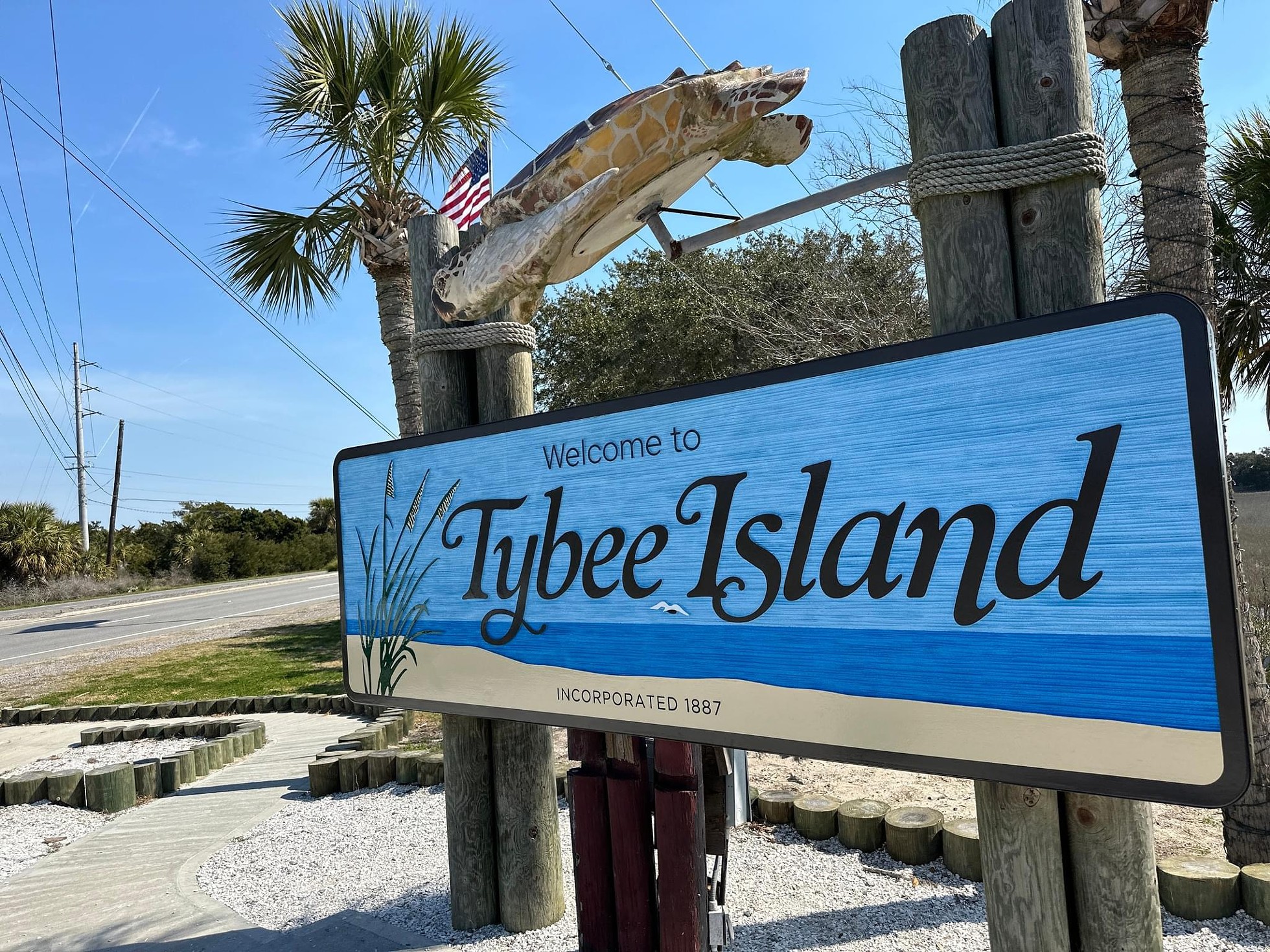 The sign off Hwy. 80 coming on to Tybee