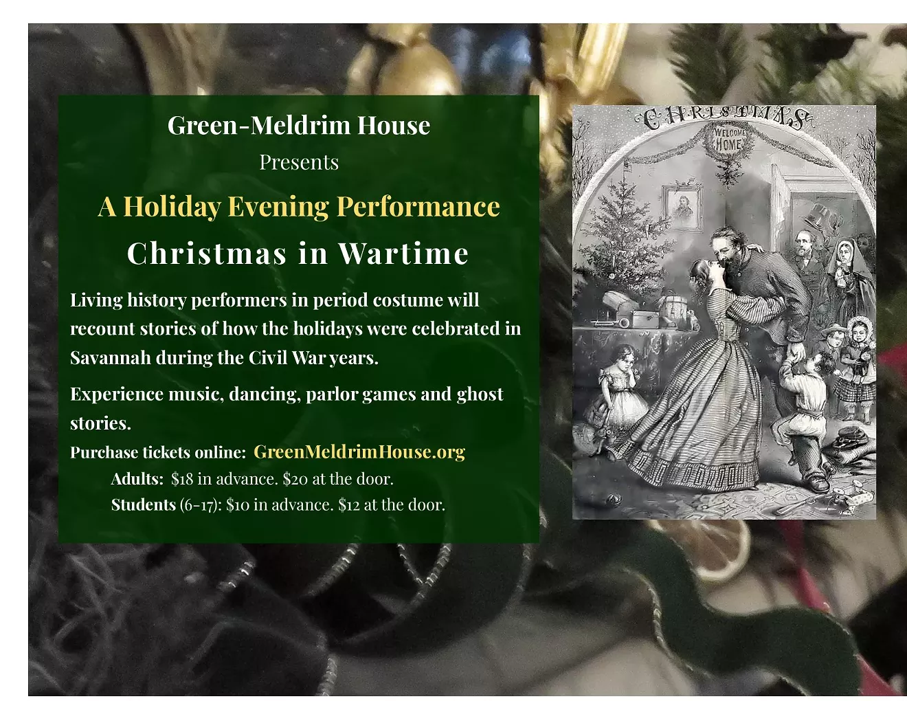 Christmas in Wartime - Holiday Evening Program at Green-Meldrim House