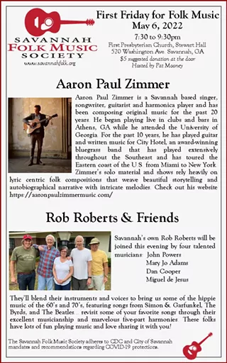 Image: First Friday for Folk Music Concert - Rob Roberts & Friends and Aaron Paul Zimmer