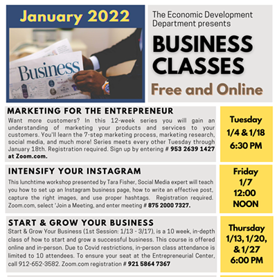 Free Business Classes - Every week, Every Month