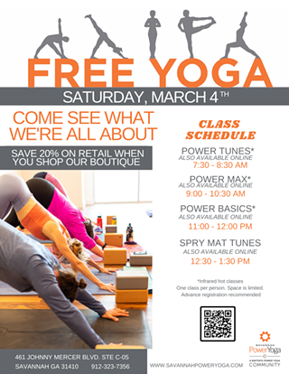 Image: Free Yoga Day at Savannah Power Yoga