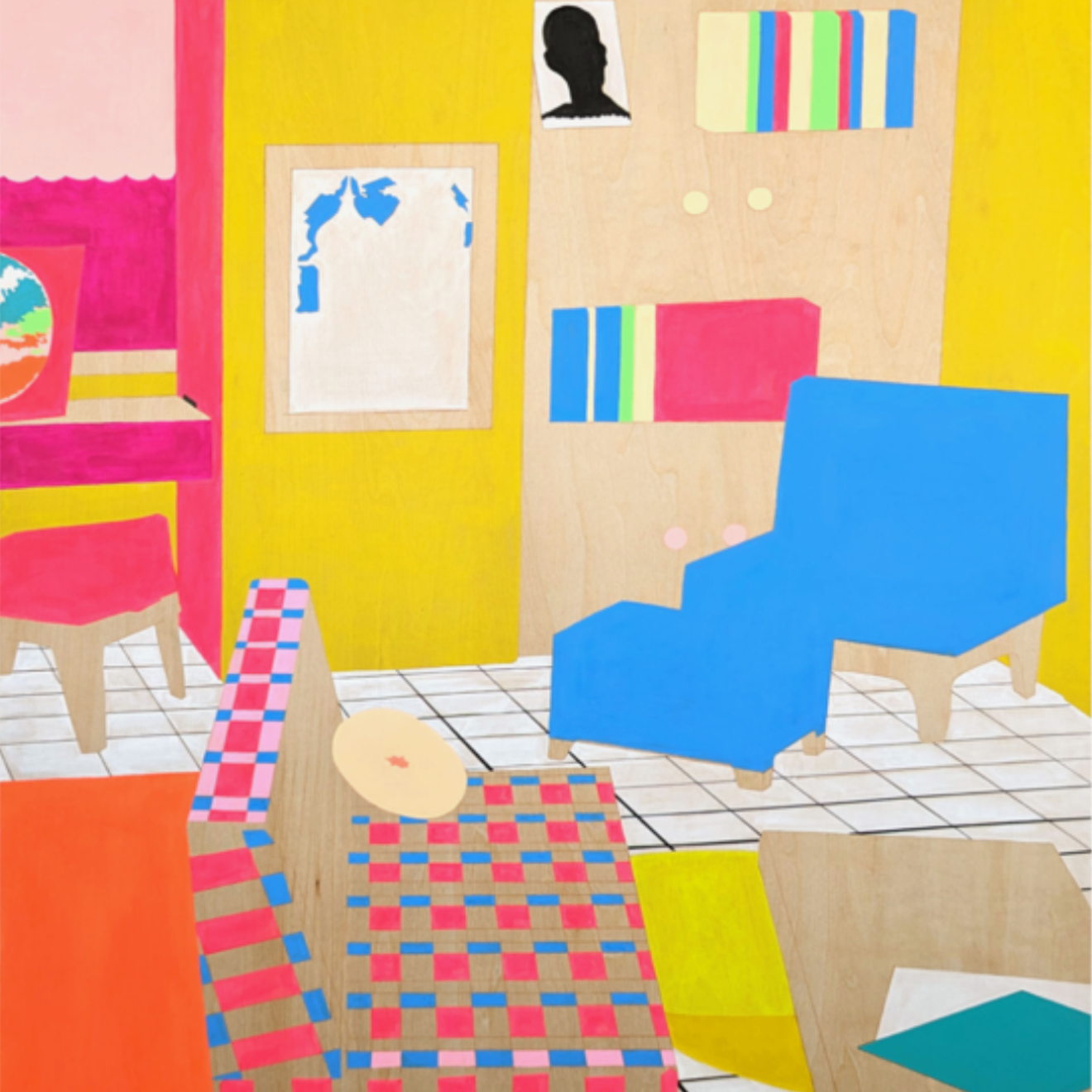 Inside the Box, Acrylic Gouache on Panel, 24" x 36"