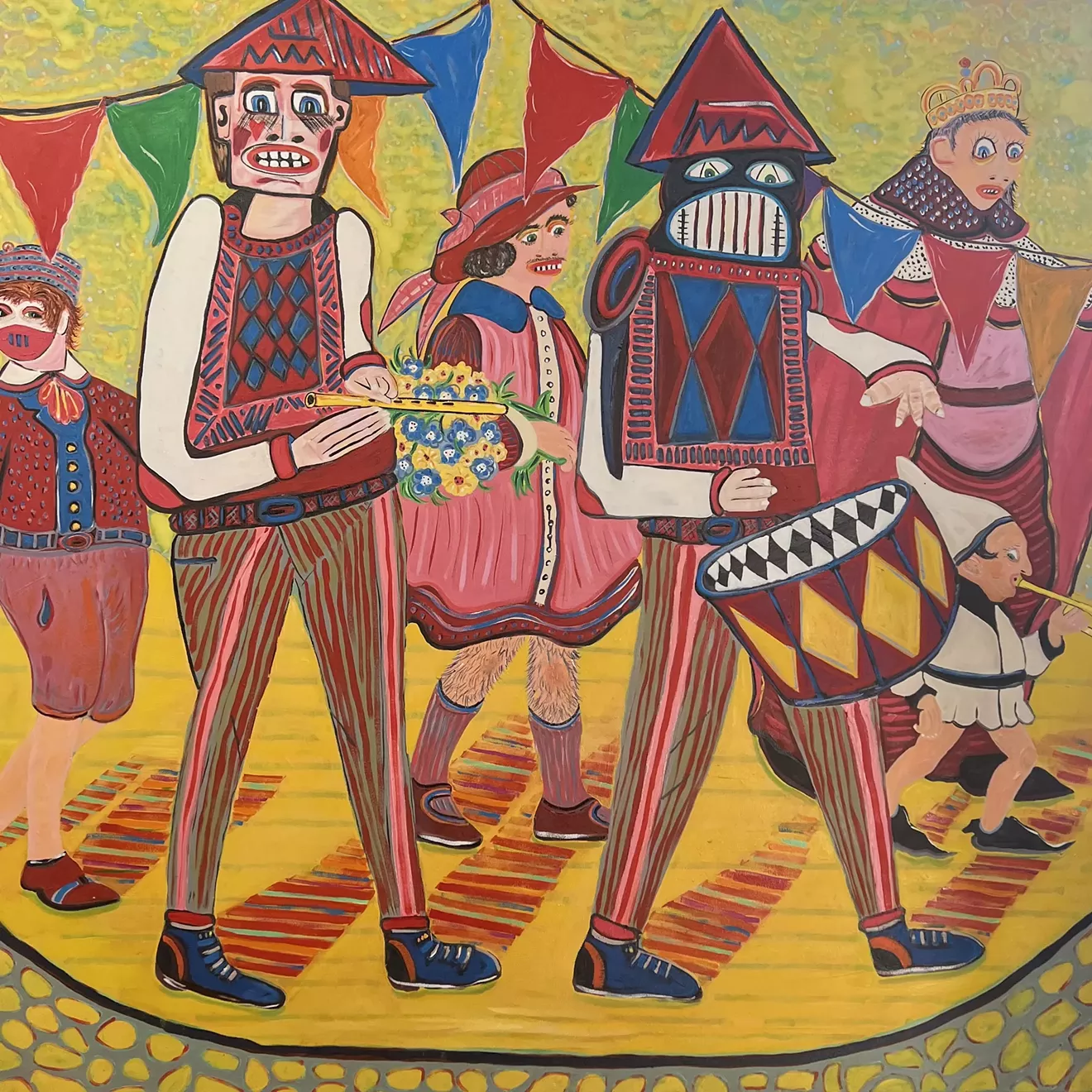 Marcus Kenney, the circus is in town, oil on canvas, 60 x 60in