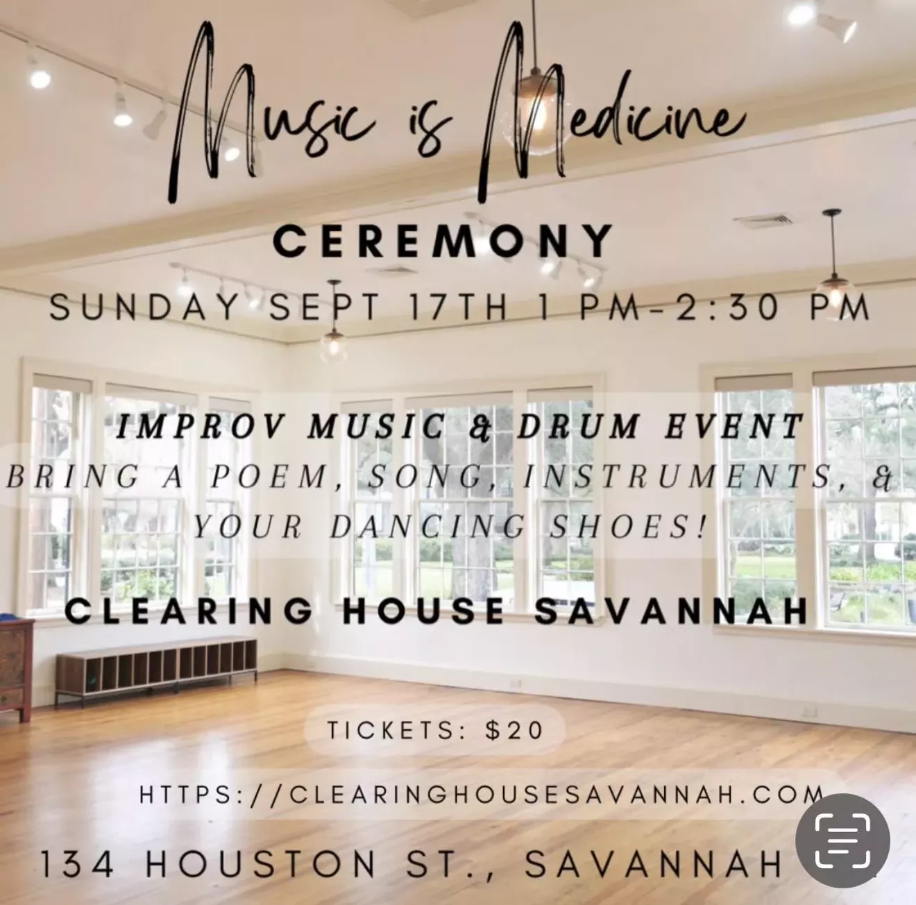 Music as Medicine Improv & Drum Circle @ Clearing House Savannah