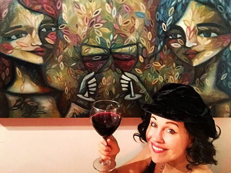 Emmy Dudley celebrates her exhibition at the Cedar House Gallery.