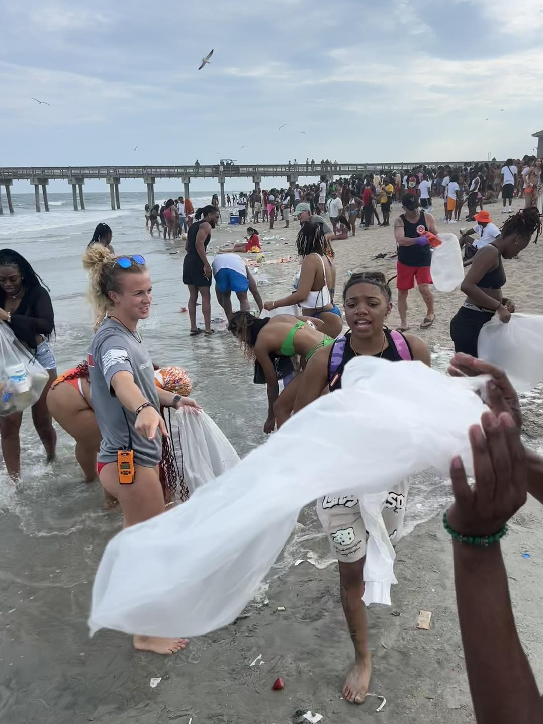 Cleanup efforts on Tybee on Sunday, April 21
