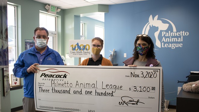Peacock Subaru makes month-long pledge in support of Palmetto Animal League’s No-Kill Adoption Center