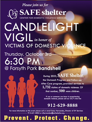 SAFE Shelter Candlelight Vigil in Honor of Domestic Violence Victims