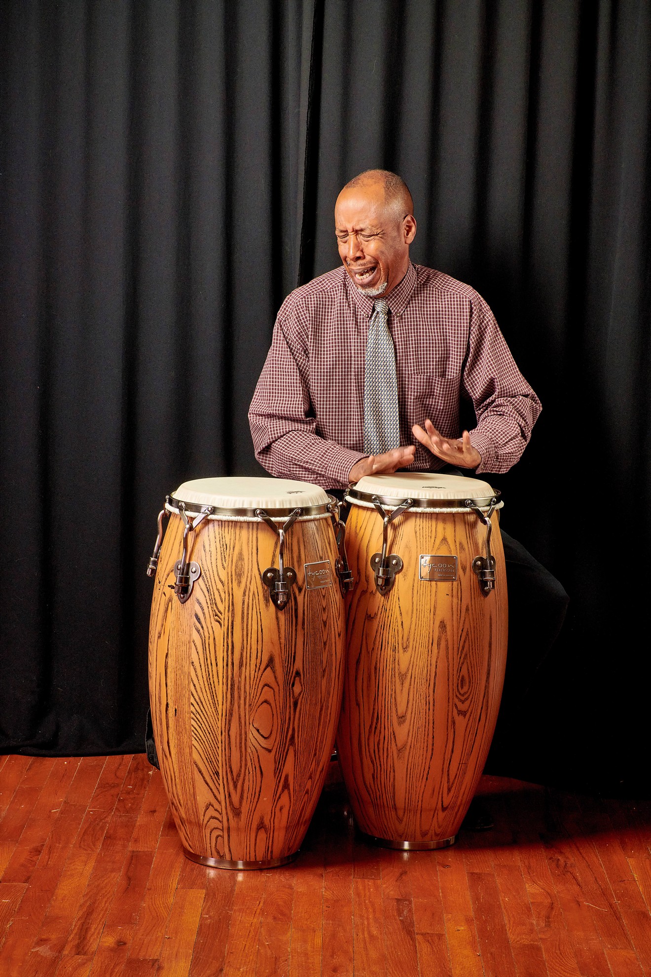 Percussion king Terry “Doc” Handy infuses Latin jazz and R&B into his sounds during a live performance. Catch Doc Handy this year at the Savannah Jazz Festival.