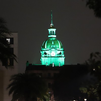 Savannah 'turns green' at locations across the city