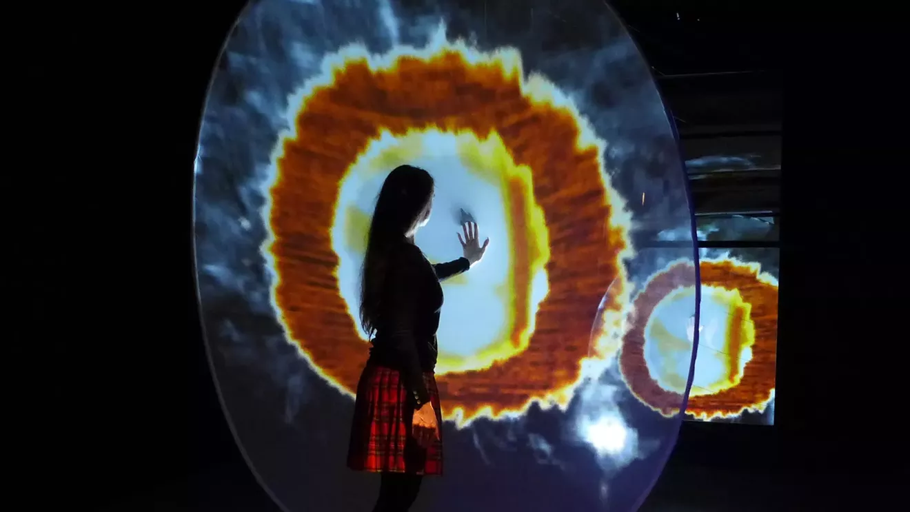 Scenocosme: Gregory Lasserre and Anais met den Ancxt, 'Metamorphy,' 2013-present; interactive video and sound installation; image courtesy the artists.