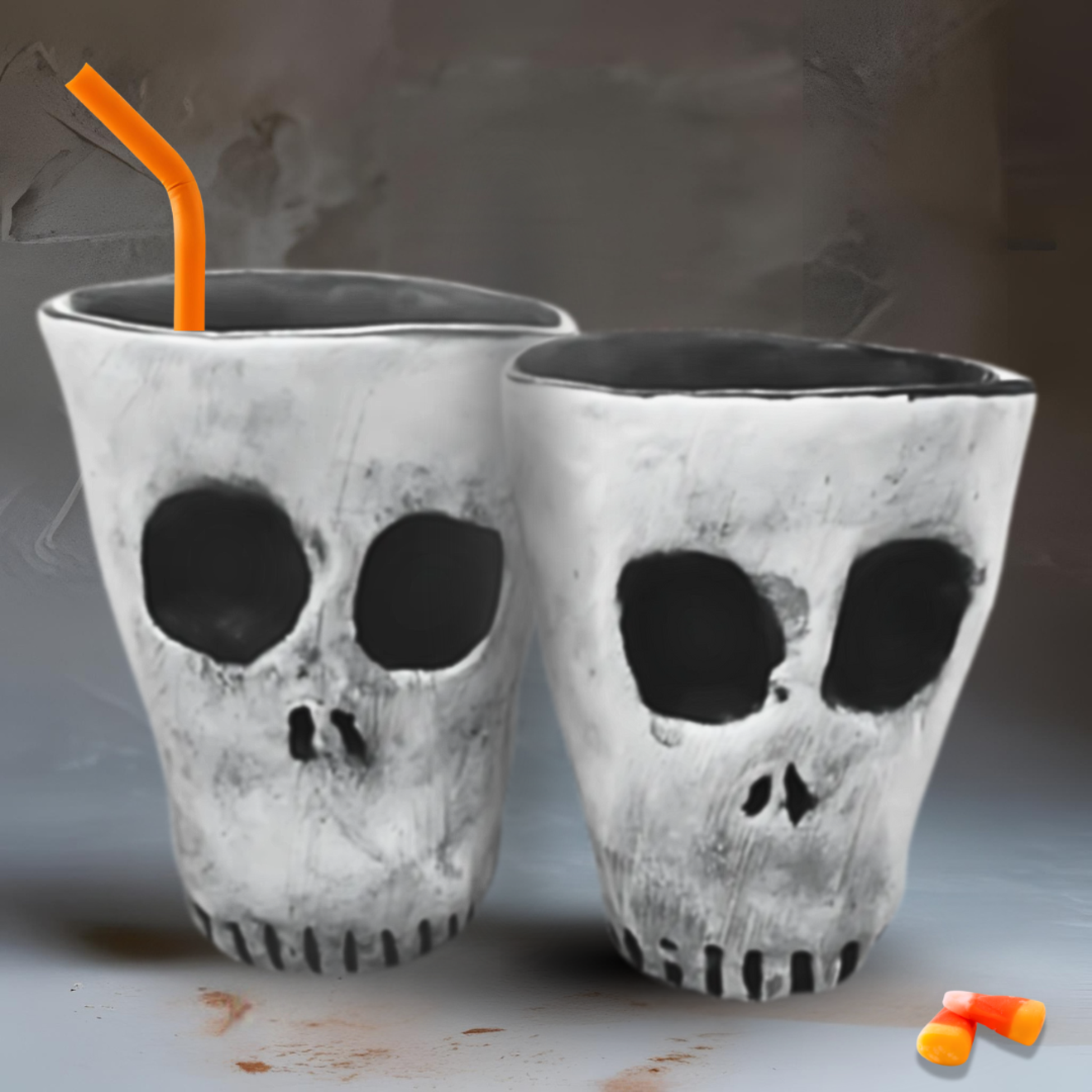 Ceramic Skull Cups