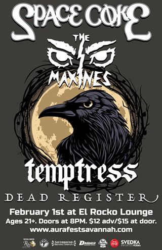 Image: Space Coke, The Maxines, Temptress, Dead Register at El Rocko