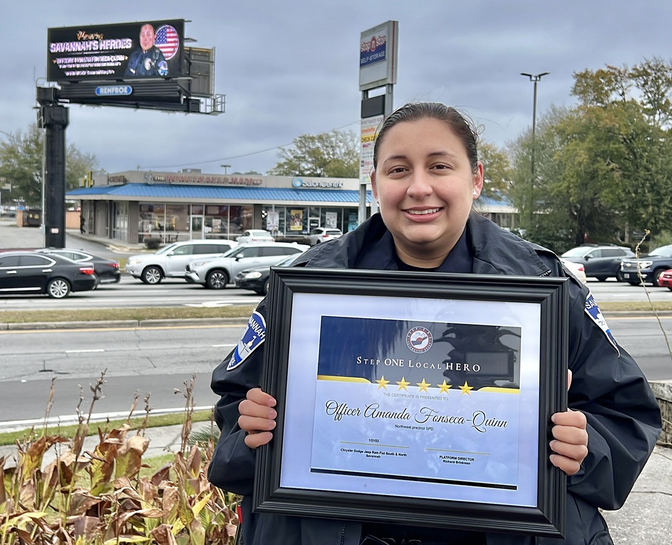 Step One Auto presents Local Hero Award to SPD Officer Amanda Forseca-Quinn