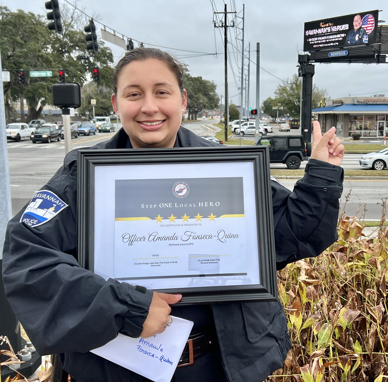 Step One Auto presents Local Hero Award to SPD Officer Amanda Forseca-Quinn