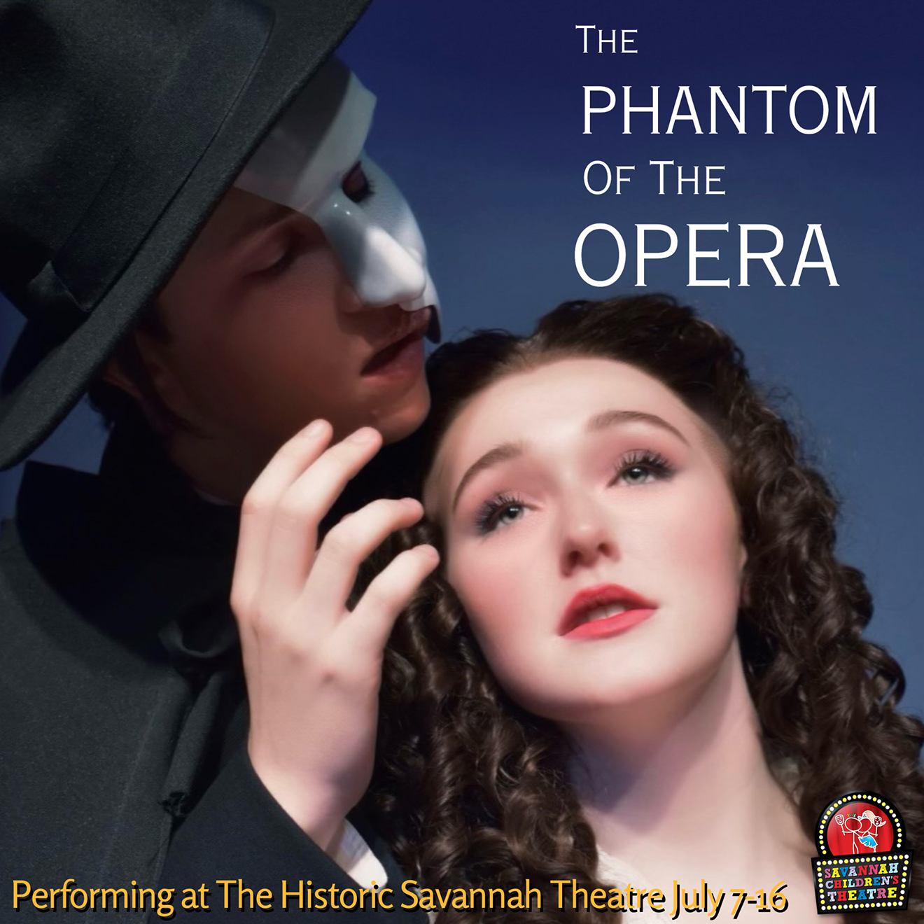 The Phantom of the Opera, performing at the Historic Savannah Theatre July 7-16