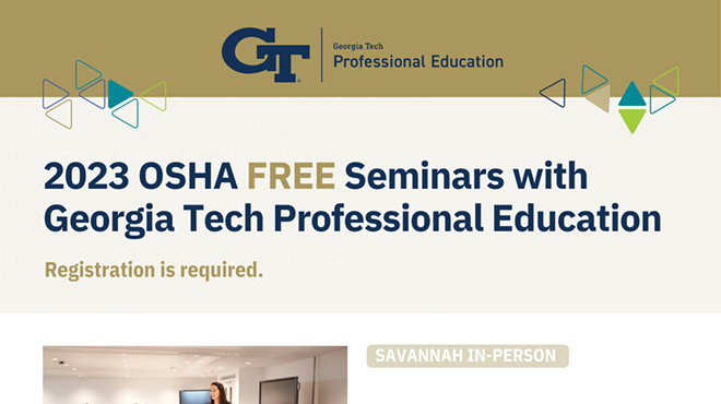 Image: Transitioning to Safer Chemicals &ndash; A Free OSHA Seminar hosted by Georgia Tech-Savannah