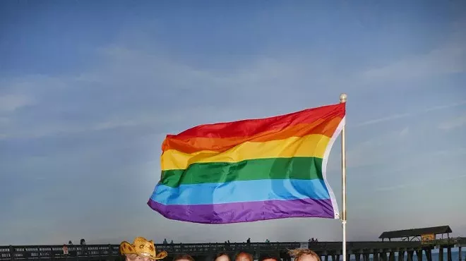 Image: Tybee Equality Fest flies the rainbow flag
