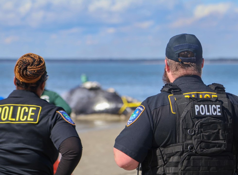 TIPD officers monitor the beach