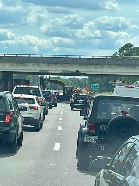 Portions of Chatham Parkway, I-16 closed for weekend after excavator hit overpass Thursday (2)